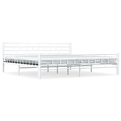 vidaXL Cadre de lit sans matelas blanc métal 180x200 cm