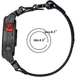 INF Bracelet de montre à boucle magique en nylon à dégagement rapide Garmin 22 mm Black pas cher