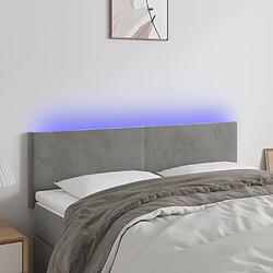 Maison Chic Tête de lit scandinave à LED,meuble de chambre Gris clair 144x5x78/88 cm Velours -MN35249