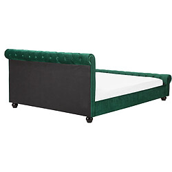 Beliani Lit double en velours vert 160 x 200 cm AVALLON pas cher