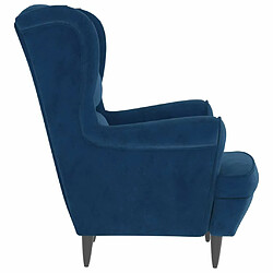 Acheter Maison Chic Fauteuil relax,Chaise pour salon bleu velours -MN50476