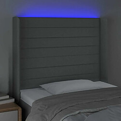 Avis Maison Chic Tête de lit scandinave à LED,meuble de chambre Gris clair 103x16x118/128 cm Tissu -MN77798