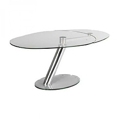 Inside 75 Table de repas extensible ZESTE plateau en verre Piétement CHROME