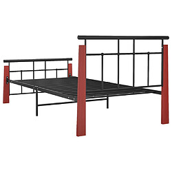 Acheter vidaXL Cadre de lit sans matelas métal bois de chêne massif 100x200 cm