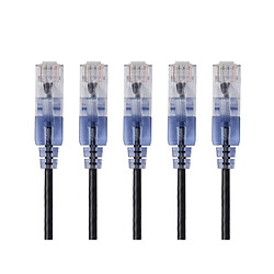 Monoprice Cat6A Ethernet Patch Cable | Snagless RJ45 | UTP | Pure Bare Copper Wire | 10G | 30AWG | 5-Pack | SlimRun Series