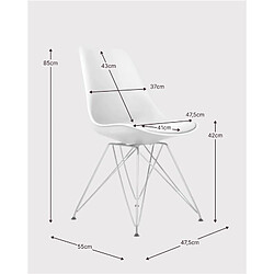 Nest Dream Chaise de salle à manger avec pieds en métal - Shark pas cher