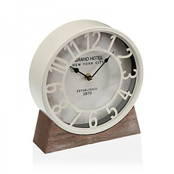 Look & Feel Horloge de table Blanc Bois MDF (Ø 20 cm)