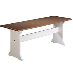 Banc en pin massif foncé et blanc - L.171 x H.86 x P.131 cm -PEGANE- 