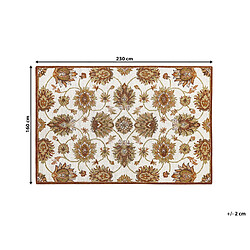 Beliani Tapis de laine beige et marron 160 x 130 cm EZINE