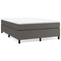 Maison Chic Lit Adulte - Lit simple Lit à sommier tapissier avec matelas moelleux - Meuble de Chambre - Gris 140x190 cm Similicuir -MN87223