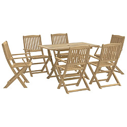 vidaXL Ensemble à manger de jardin 7 pcs Bois d'acacia solide