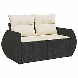 Avis vidaXL Salon de jardin 7 pcs avec coussins noir résine tressée