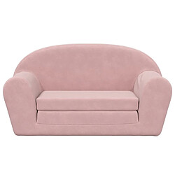 Avis Maison Chic Canapé-lit convertible 2 places, Clic-Clac pour enfants rose peluche douce -GKD90180