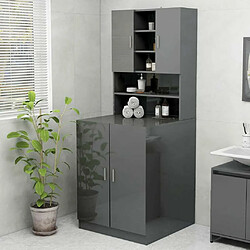 Maison Chic Meuble rangement de salle de bain | Meuble pour machine à laver | Armoire murale de bain Gris brillant 70,5x25,5x90 cm -GKD27234