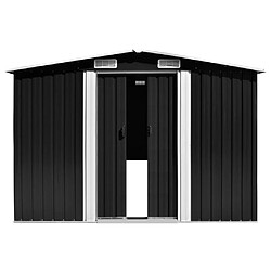 Helloshop26 Abri de jardin cabane cabanon maison de stockage remise extérieur hangar outils robuste 257 x 779 x 181 cm acier galvanisé anthracite 02_0022208