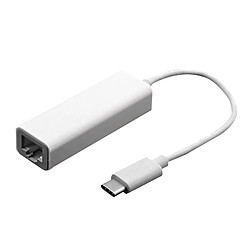 Wewoo Câble blanc pour MacBook 12 pouces / Chromebook Pixel 2015, Longueur: 10cm Adaptateur Ethernet haut débit USB-C / Type-C 3.1