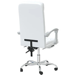 Maison Chic Fauteuil inclinable de bureau,Fauteuil luxe de relaxation Blanc Similicuir -MN95946 pas cher