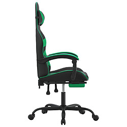 Avis vidaXL Chaise de jeu pivotante et repose-pied Noir et vert Similicuir