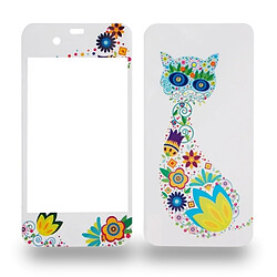 Totalcadeau Sticker blanc I Phone 4 chat fleuri