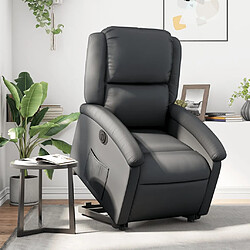 vidaXL Fauteuil inclinable électrique noir cuir véritable