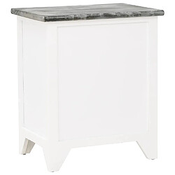 Acheter Maison Chic Table de chevet,Table de Nuit,Meuble de Rangement Gris et blanc 38x28x45 cm Bois de Paulownia