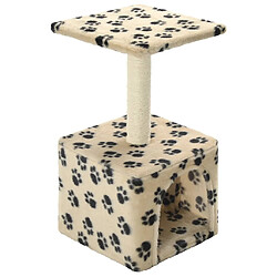 Arbre à chat avec griffoirs,niche pour chat en sisal 55 cm Beige Motif de pattes -MN26575