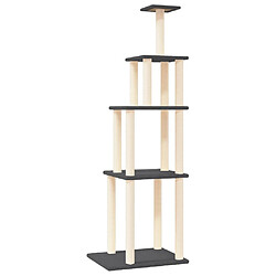 Arbre à chat avec griffoirs,niche pour chat en sisal gris foncé 183 cm -MN36900