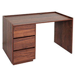 Decoshop26 Bureau table d'ordinateur avec passe-câble intégré 78 x 121 x 60 cm aspect noyer 04_0006055