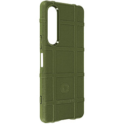 Avizar Coque pour Xperia 1 V Silicone Antichoc Motif en relief Rugged Shield Vert Kaki