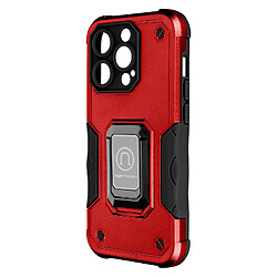 Avizar Coque iPhone 14 Pro Antichoc Hybride avec Anneau Support Magnétique Rouge