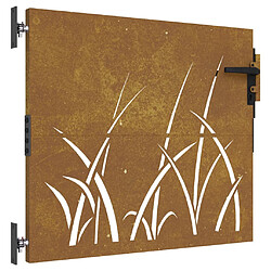 vidaXL Portail de jardin 85x100 cm acier corten conception d'herbe