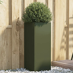 vidaXL Jardinière vert olive 32x29x75 cm acier