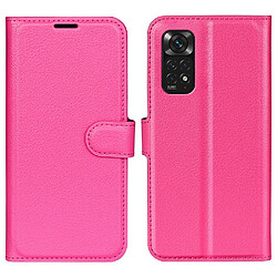 Etui en PU texture litchi, fermeture aimantée avec support rose pour votre Xiaomi Redmi Note 11 4G (Qualcomm)/Redmi Note 11S 4G