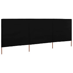 Maison Chic Paravent/Cloison de séparation 3 panneaux Tissu 400 x 80 cm Noir -MN52727