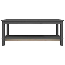 ComfortXL Table Basse Gris 110x55x45 Cm Bois Massif De Pin pas cher