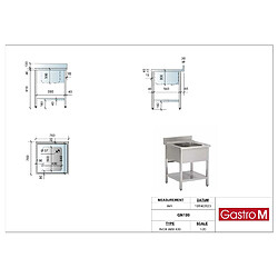 Plonge Inox Professionnel 1 Bac Avec Etagère - Gamme 700 - Gastro M