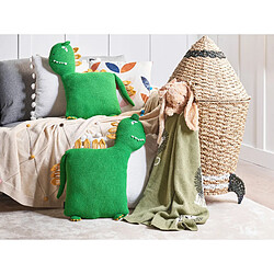 Beliani Lot de 2 coussins DINO Coton 45 x 45 cm Pour enfants Vert