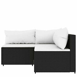 Avis Maison Chic Salon de jardin 3 pcs + coussins - Mobilier/Meubles de jardin - Table et chaises d'extérieur Noir Résine tressée -MN44288