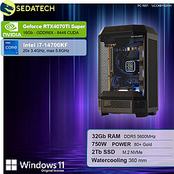 Sedatech PC Gamer Tower • Intel i7-14700KF • RTX4070Ti Super • 32Go DDR5 • 2To SSD M.2 • Windows 11