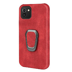 Coque en TPU + PU anti-rayures, antichoc avec béquille à anneau rotatif rouge pour votre Samsung Galaxy A03 (EU Version)