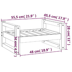 vidaXL Lit pour chien 55,5x45,5x28 cm Bois de pin solide pas cher