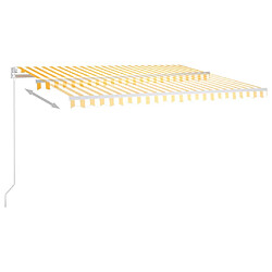 Avis Maison Chic Auvent automatique | Store banne extérieur | Marquise capteur de vent/LED 4x3,5 m Jaune et blanc -MN94658