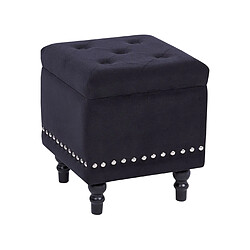 Beliani Pouf LORETTO Noir Velours