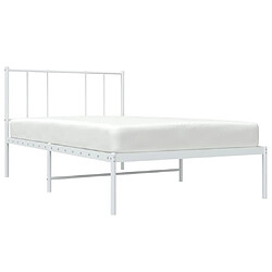 Acheter vidaXL Cadre de lit métal sans matelas avec tête de lit blanc 90x200cm