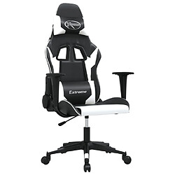 vidaXL Chaise de jeu de massage Noir et blanc Similicuir