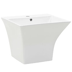 vidaXL Lavabo mural Céramique Blanc 500 x 450 x 410 mm