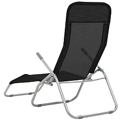 Acheter Maison Chic Lot de 2 Chaises longues pliables | Bain de soleil Relax | Transat Textilène Noir -GKD93274