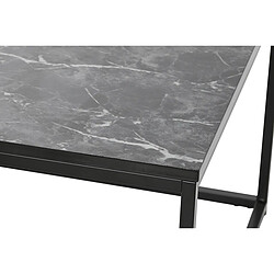 Acheter Pegane Table basse, table de salon rectangulaire en métal noir et marbre coloris noir - longueur 100 x profondeur 60 x Hauteur 40 cm