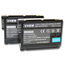 vhbw 2x batterie compatible avec Nikon 1 V appareil photo DSLR (1400mAh, 7V, Li-Ion) avec puce d'information