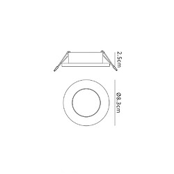 Inspired Spot encastré rond 8,3 cm, GU10 (max 50 W), blanc, découpe 58 mm